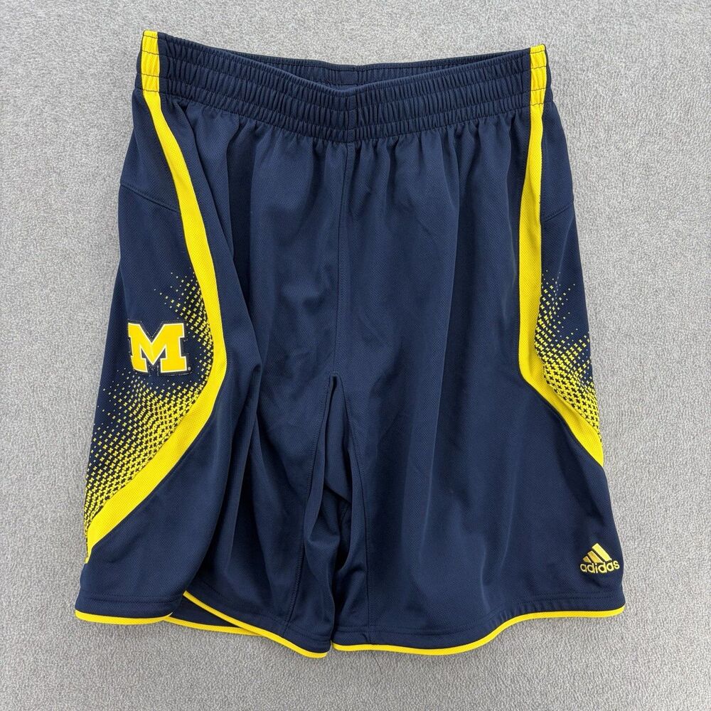 Adidas Michigan Wolverines Basketball Shorts Mens XL Navy Maize NCAA Athletic